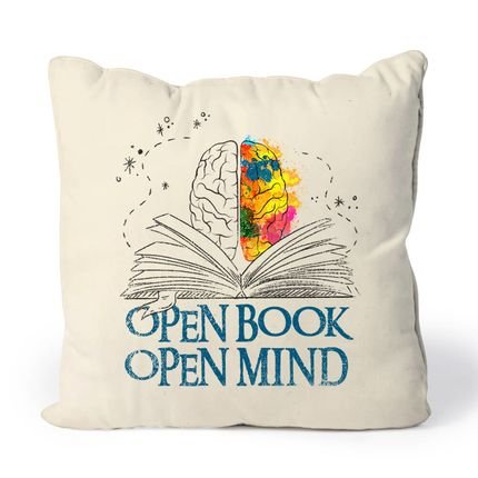 Almofada Open Book Open Mind - Marca Studio Geek 