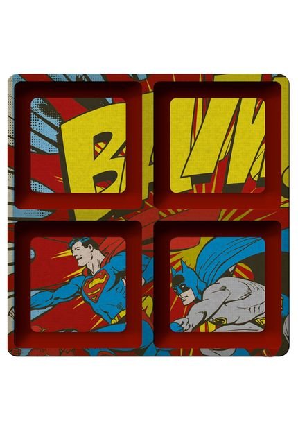 Petisqueira Quadrada 22X22Cm DCO Batman E Robin Vermelha - Marca DCO