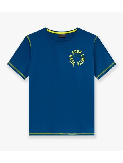 Camiseta Meia Malha Teen Menino Lemon Azul - Marca Lemon