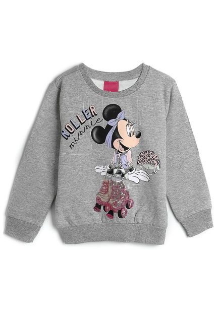 Blusa Disney Infantil Roller Minnie Cinza - Marca Disney