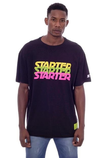 Camiseta Starter Plus Size Estampada Lettering Preta - Marca STARTER