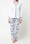 Pijama Longo Mensageiro dos Sonhos Aberto Floral Off-White - Marca Mensageiro dos Sonhos