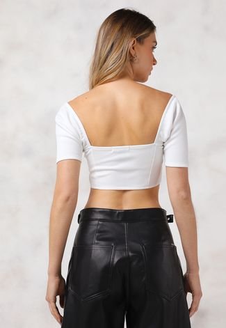Cropped corset branco