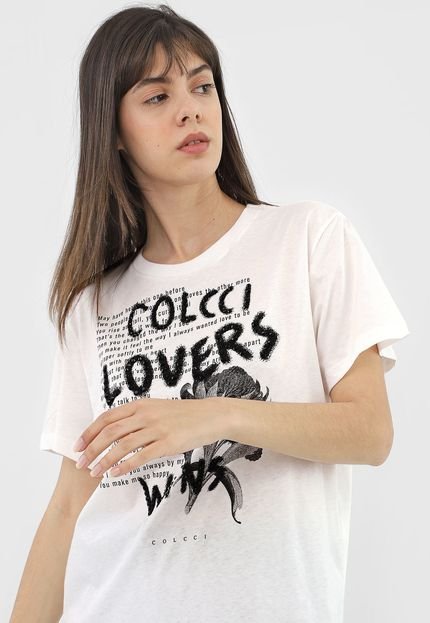 Camiseta Colcci Lovers Off-White - Marca Colcci