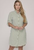 Vestido Chemise Botões M/C B’Bonnie Vitória Listra Verde - Marca B'Bonnie