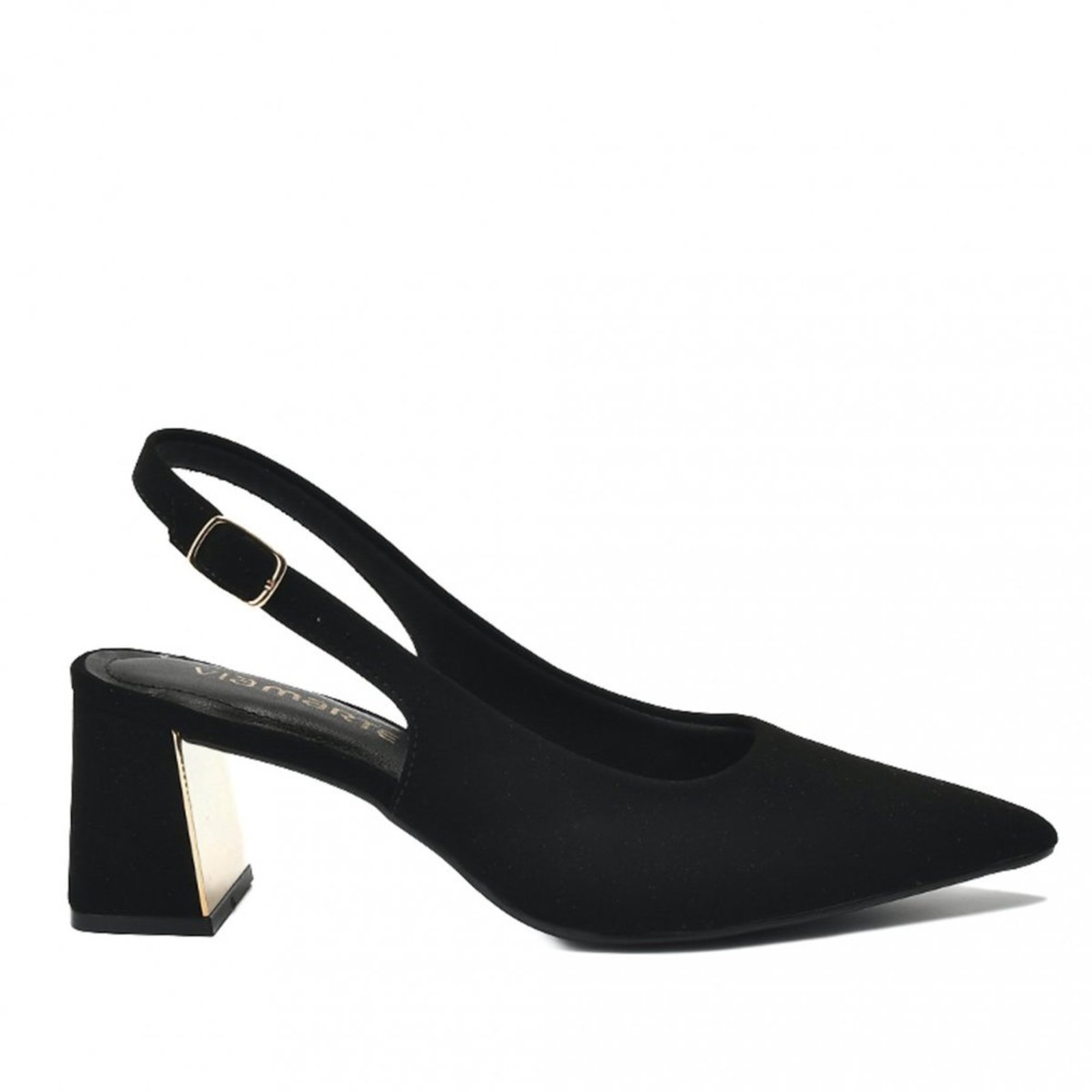 Scarpin Feminino Via Marte Slingback 155-001 Via Marte Preto - Marca Via Marte