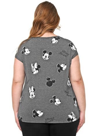 Blusa Cativa Disney Plus Mickey e Minnie Grafite