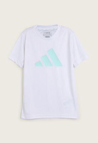 Camiseta Infantil adidas Train Essentials Aeroready Logo Branca