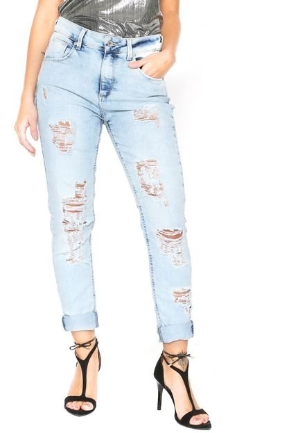 Calça Jeans Guess Skinny Rasgos Azul-Claro - Marca Guess