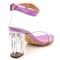 Sandália Salto Alto Em Napa Lilas Com Transparência E Salto Transparente - Marca Carolla Shoes