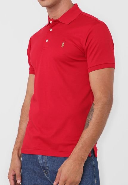 Camisa Polo Polo Ralph Lauren Slim Vermelha - Marca Polo Ralph Lauren