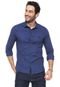 Camisa Acostamento Slim Estampada Azul-marinho - Marca Acostamento