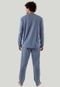 Pijama Masculino Longo Inverno de Malha Azul - Marca Diluxo