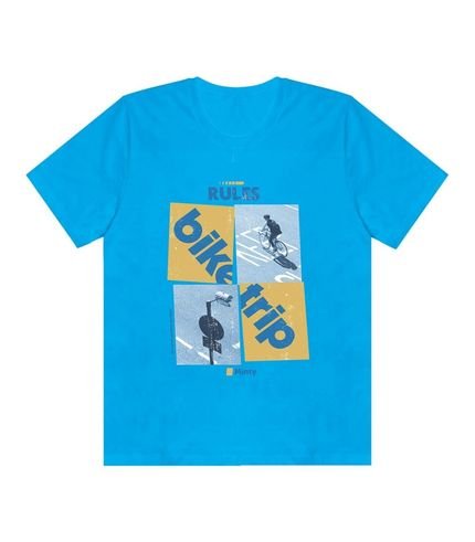 Camiseta Juvenil Masculina Meia Malha Minty Azul - Marca MINTY