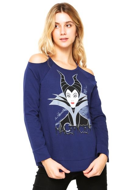 Moletom Fechado Cativa Disney Maleficent Azul - Marca Cativa Disney