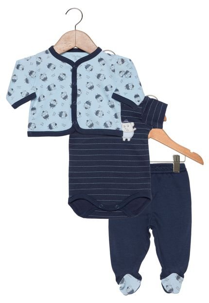 Conjunto Tilly Baby Bordado Elefante Infantil Azul-Marinho. - Marca Tilly Baby