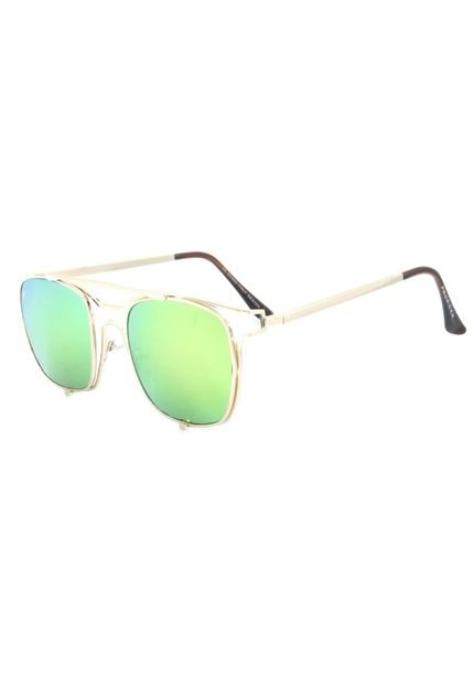 Óculos de Sol Prorider Dourado com Lente Espelhada Rosa e Verde - H01561C9 - Marca Prorider