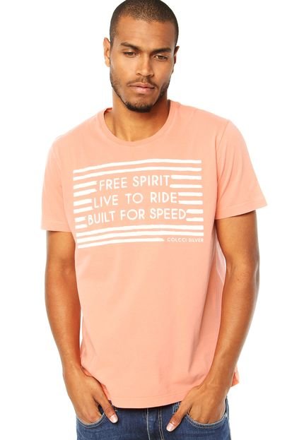 Camiseta Colcci Slim Free Spirit Coral - Marca Colcci