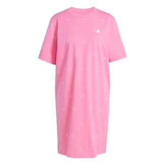 Adidas Vestido-Camiseta Estampado Malha Simples Essentials Monogram