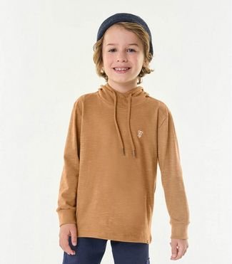 Camiseta Infantil Masculina Com Capuz Trick Nick Marrom