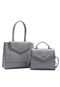 Bolsa Feminina Kit com 2 Bag Dupla Cinza 3484217 - Marca Chenson