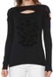 Blusa Tricats Veludo Recortes Preta - Marca Tricats