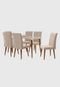Conjunto Mesa de Jantar Jade c/ 6 cadeiras 1,70x0,90 pés palito White RV Móveis Bege - Marca Rv Móveis
