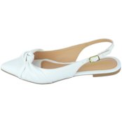 Kit 2 Pares Sapatilha Feminina Bico Fino Mule Slingback CM Calçados Nó Preto e Branco - Marca Monte Shoes