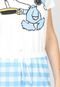 Pijama Snoopy by Fiveblu Xadrez Off-White/Azul - Marca Snoopy by Fiveblu