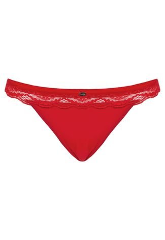Calcinha Calvin Klein Underwear Tanga Renda Naked Vermelha