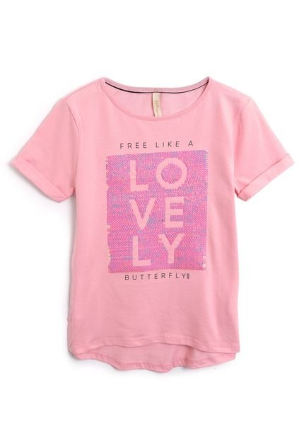 Blusa Lunender Menina Escrita Rosa - Marca Lunender