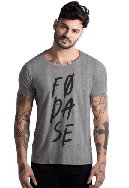 Camiseta Joss Corte a Fio Fod Cinza DTF - Marca Joss