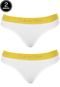 Kit 2pçs Calcinha Calvin Klein Underwear Tanga Logo Branco - Marca Calvin Klein Underwear