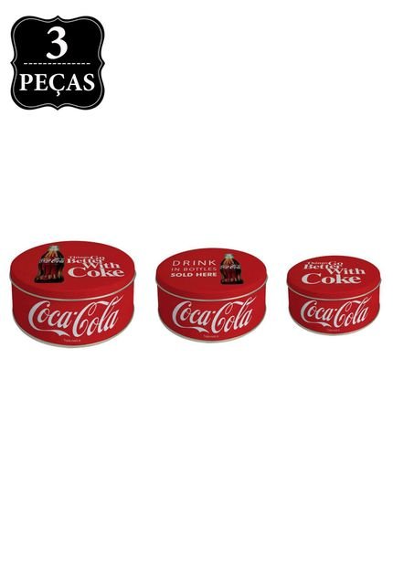 Kit Caixas Organizadoras Coca Cola Home Collection Classic Coke Vermelho - Marca Coca Cola Home Collection
