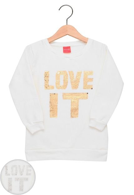 Blusa De Moletom Tricae Love It Branco - Marca Tricae