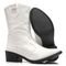 Bota Navit Shoes Com Ziper Western Cano Curto Com Salto Branco - Marca Navit Shoes