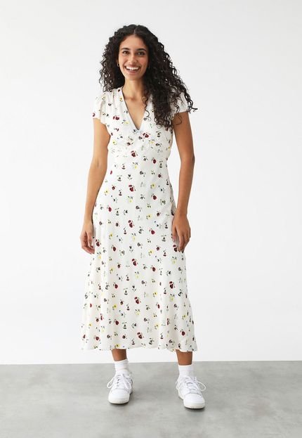 Vestido GAP Midi Laise Off-White - Marca GAP