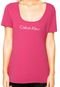 Camiseta Manga Curta Calvin Klein Estampa Rosa - Marca Calvin Klein