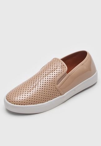 Slip On DAFITI SHOES Logo Nude - Compre Agora