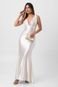 Vestido satin longo slip decote profundo offwhite labrava - Marca Labrava