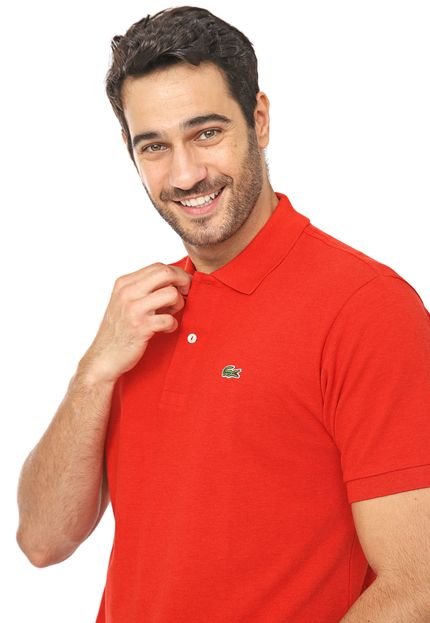 Camisa Polo Lacoste Reta Logo  Vermelha - Marca Lacoste