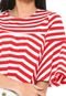 Blusa Cropped Nolita Listrada Vermelha - Marca Nolita