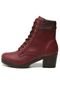 Bota Coturno FiveBlu Recorte Vinho - Marca FiveBlu