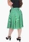 Saia Godê Feminina Sublimada Plus Size Verde Listra - Marca Click Mais Bonita