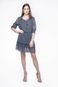 Vestido Forrado Curto BABADOS Manga Longa CREPE Estampado Grav F Preto - Marca 101 Resort Wear