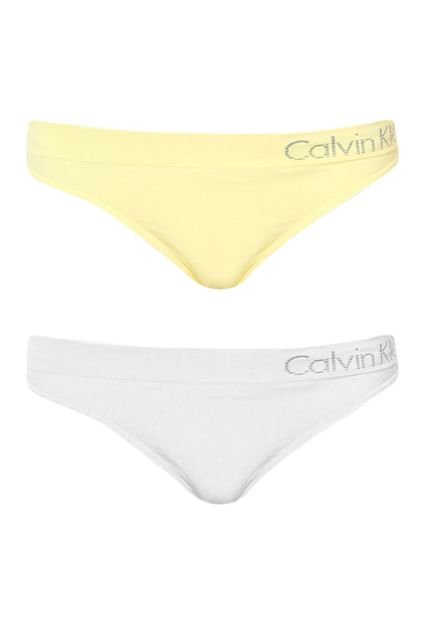 Kit 2 Calcinhas Tangas Calvin Klein Underwear Amarelo - Marca Calvin Klein Underwear