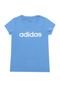 Camiseta adidas Menina Escrita Azul - Marca adidas Performance