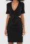 Vestido Colcci Curto Canelado Preto - Marca Colcci