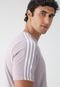 Camiseta adidas Sportswear 3 Stripes Lilás - Marca adidas Sportswear
