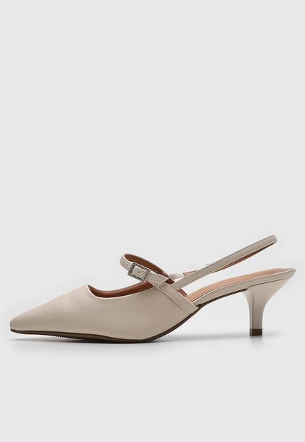 Scarpin Vizzano Bico Fino Off-White - Marca Vizzano